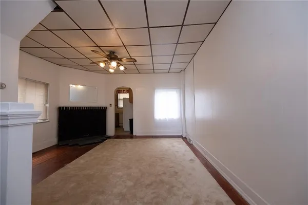 a view of a livingroom with a fireplace