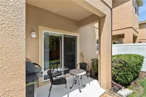 a outdoor space with furniture