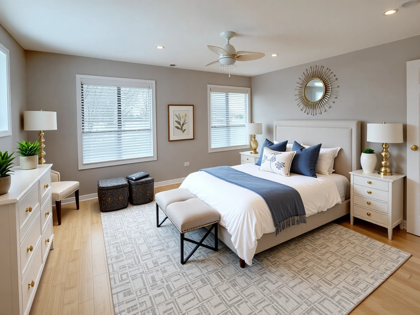 22 Creekside Circle, Unit D Elgin, IL 60123 - Photo 12 of 23 a bedroom with a bed and wooden floor