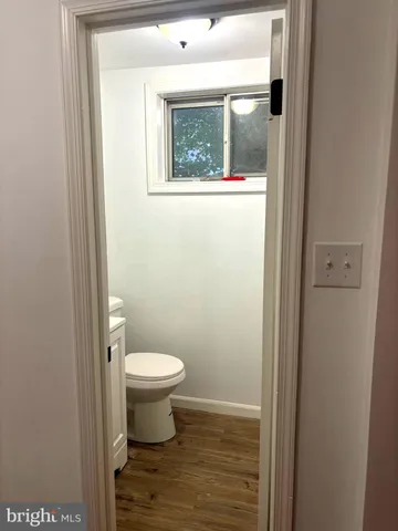 a bathroom with a toilet