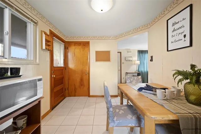 a room with furniture and a table