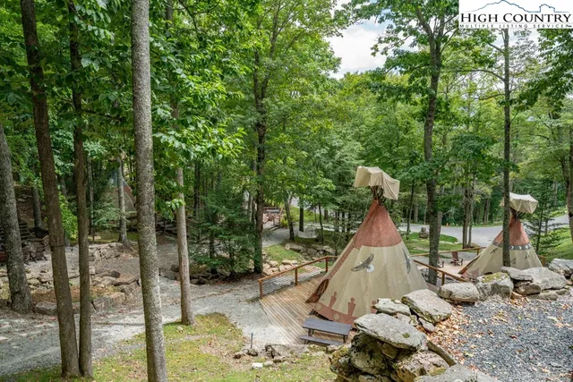 a view of a park with a slide