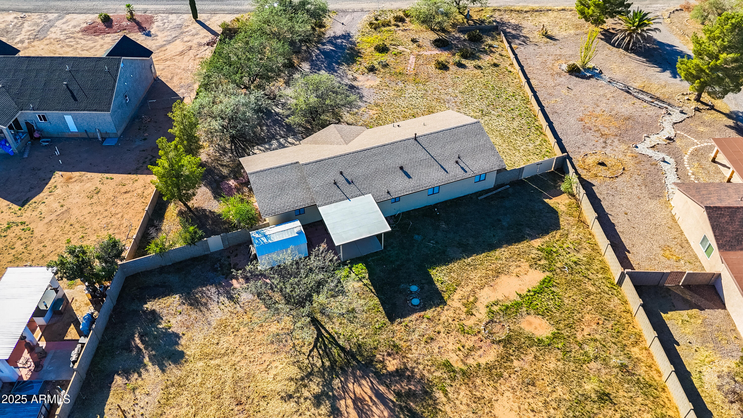 5837 South Wild Rose Road Hereford, AZ 85615 - Photo 37 of 46 an aerial view of house with a yard