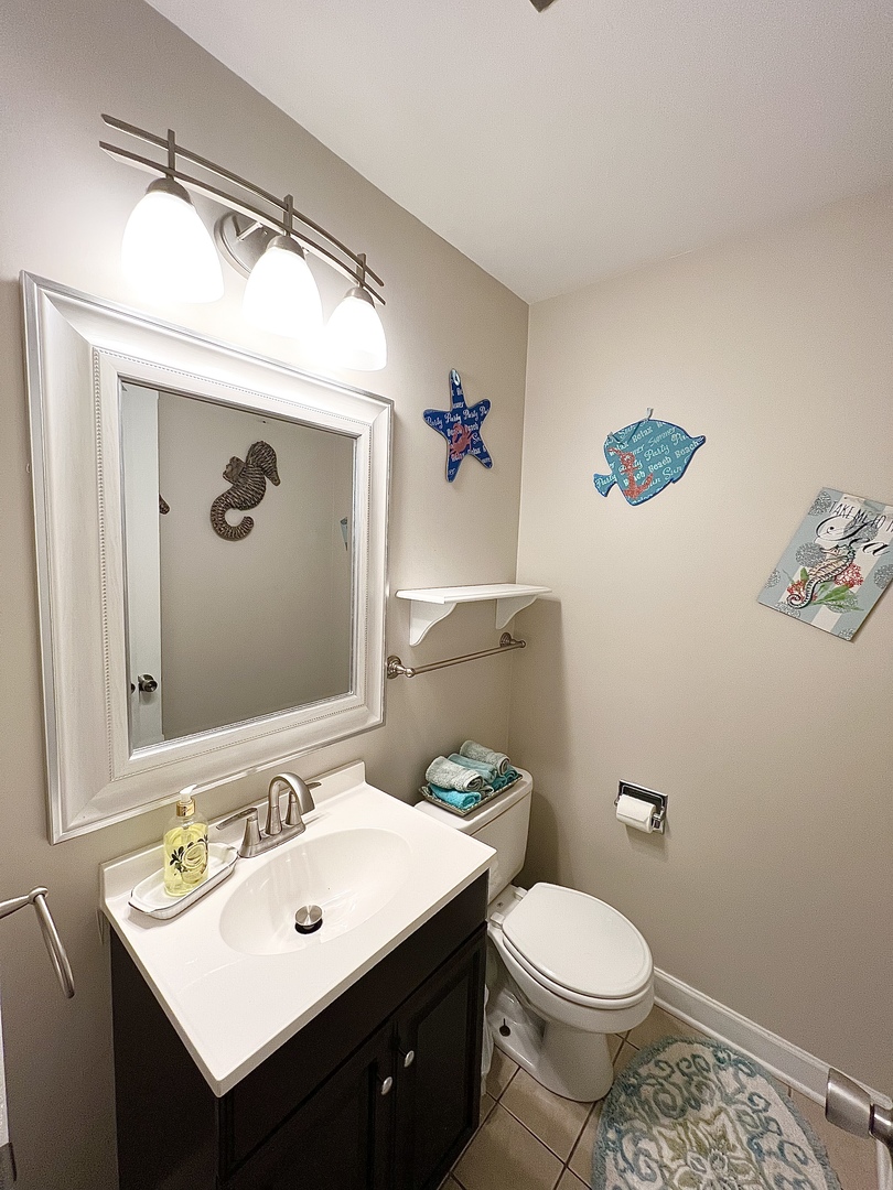 602 West Central Road Arlington Heights, IL 60005 - Photo 10 of 22 a bathroom with a toilet a sink and mirror