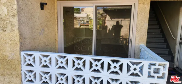 a view of wooden door