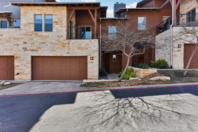 a front view of a house with entertaining space