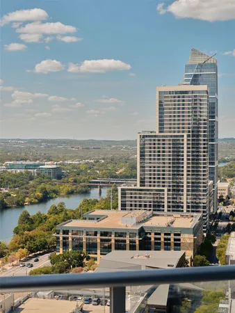 a view of a city with tall buildings
