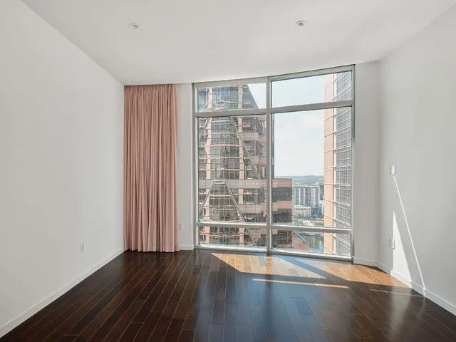 a view of a glass door with a glass door