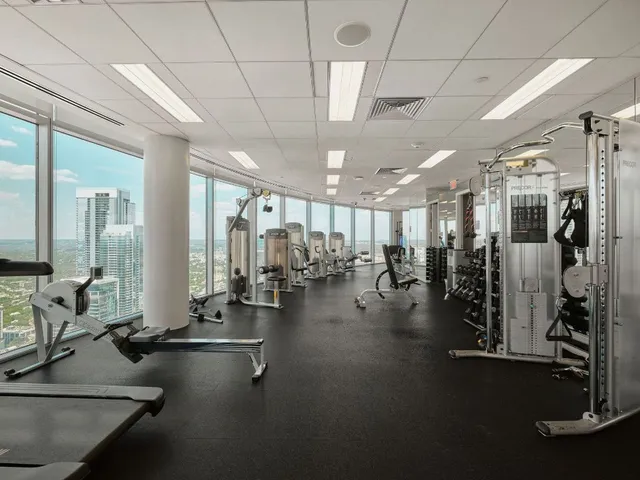 a room with gym equipment