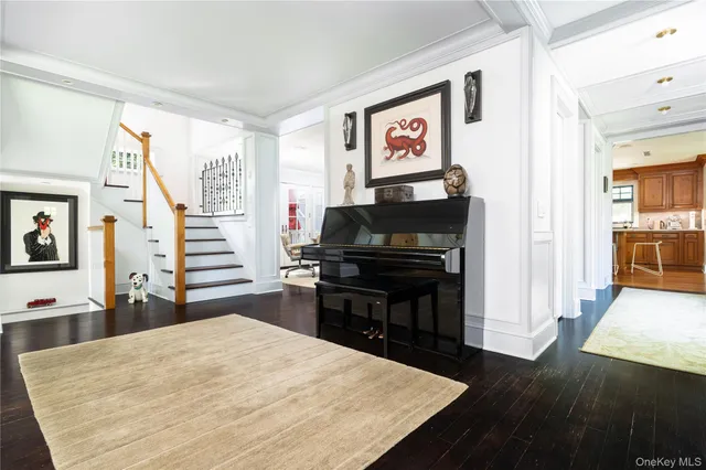 a bedroom with a bed and a table