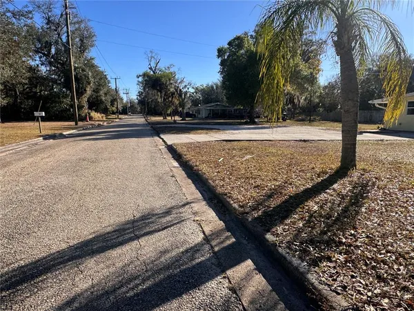 a view of road with yard