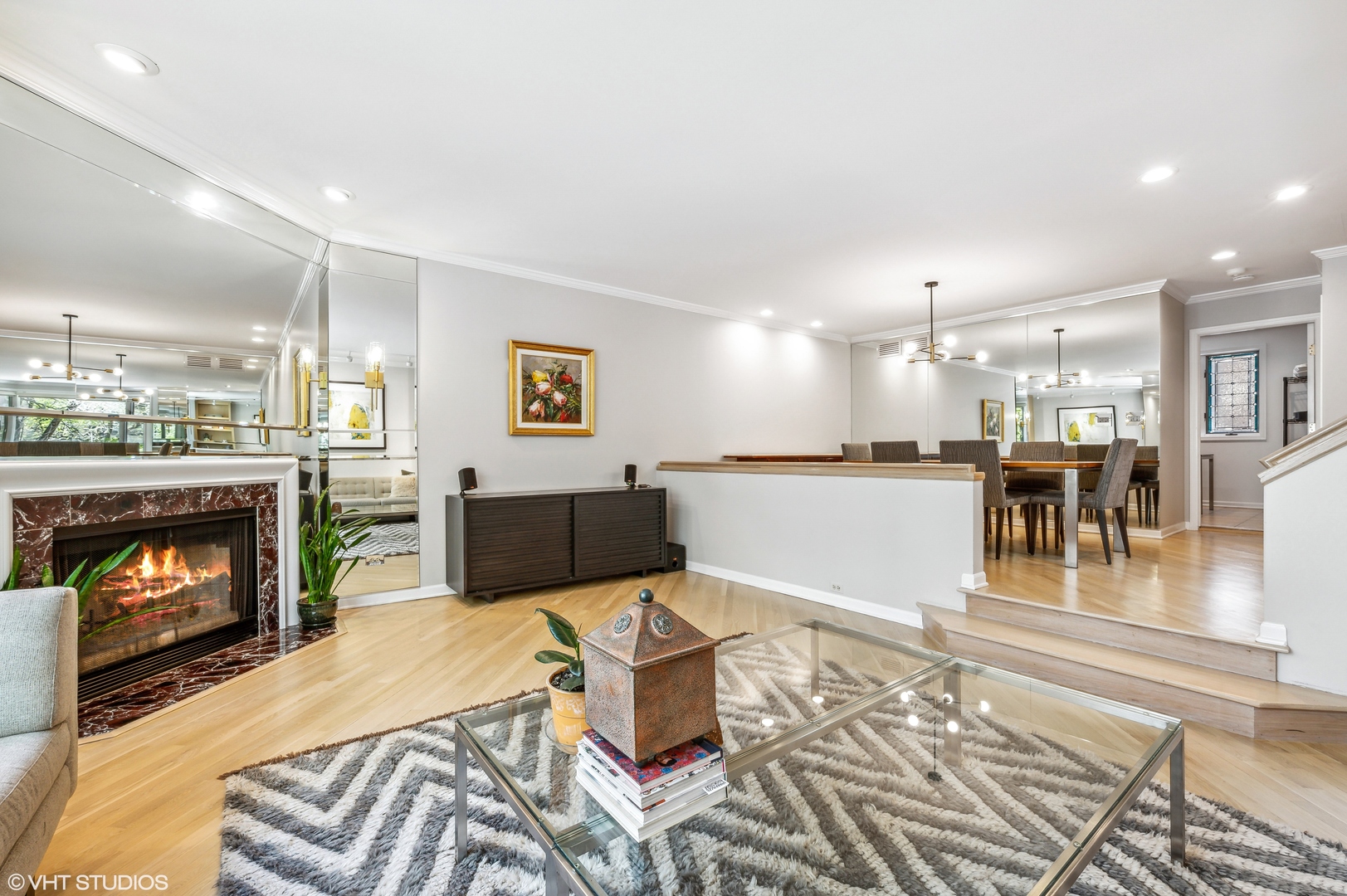 55 West Goethe Street, Unit 1251 Chicago, IL 60610 - Photo 11 of 28 a living room with furniture and a fireplace
