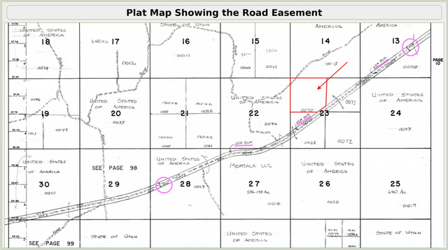 Old Railroad Grade Road Park Valley, UT 84329 - Photo 32 of 35 Plat Map. Illustrating the road easement across the property boundaries