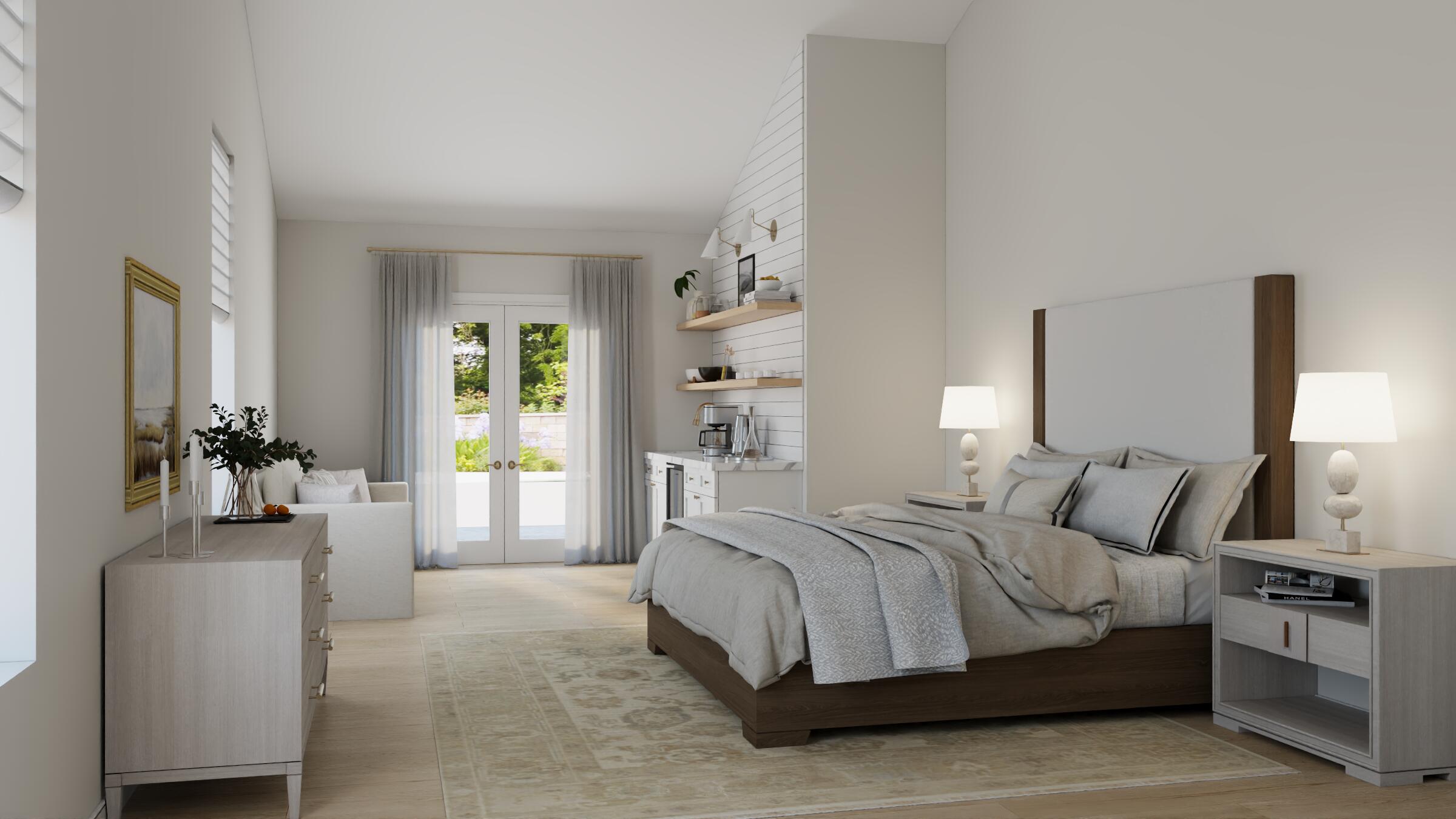 115 Olympus Way Jupiter, FL 33477 - Photo 18 of 44 a bedroom with a large bed and a couch