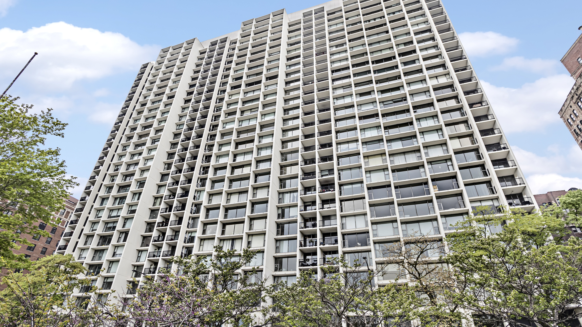 a view of a black building