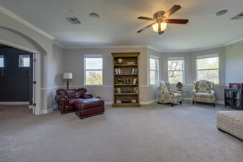 an aerial view of a house