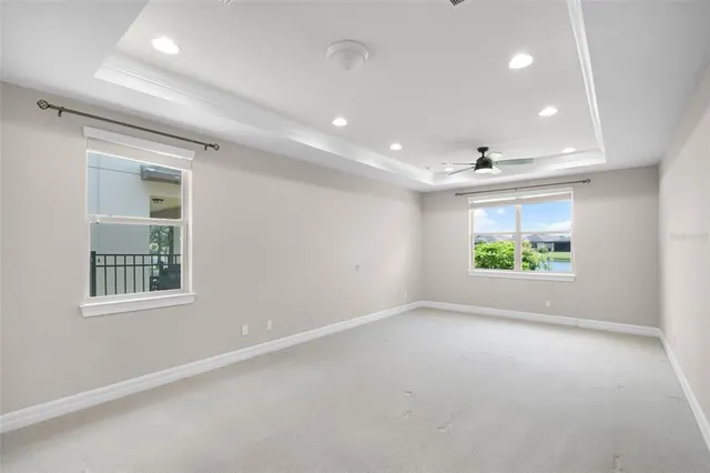 a view of an empty walk in closet