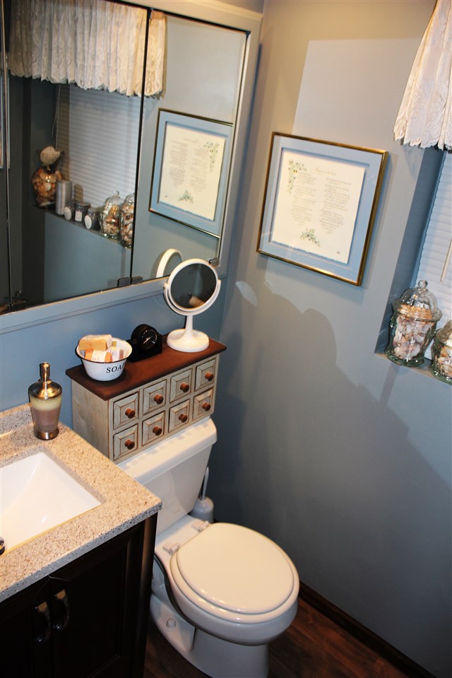 6056 North Knoll Road Monroe Center, IL 61052 - Photo 15 of 24 a bathroom with a toilet a sink and a mirror