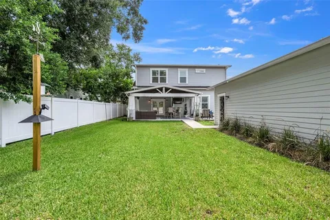 a view of a backyard with a garden