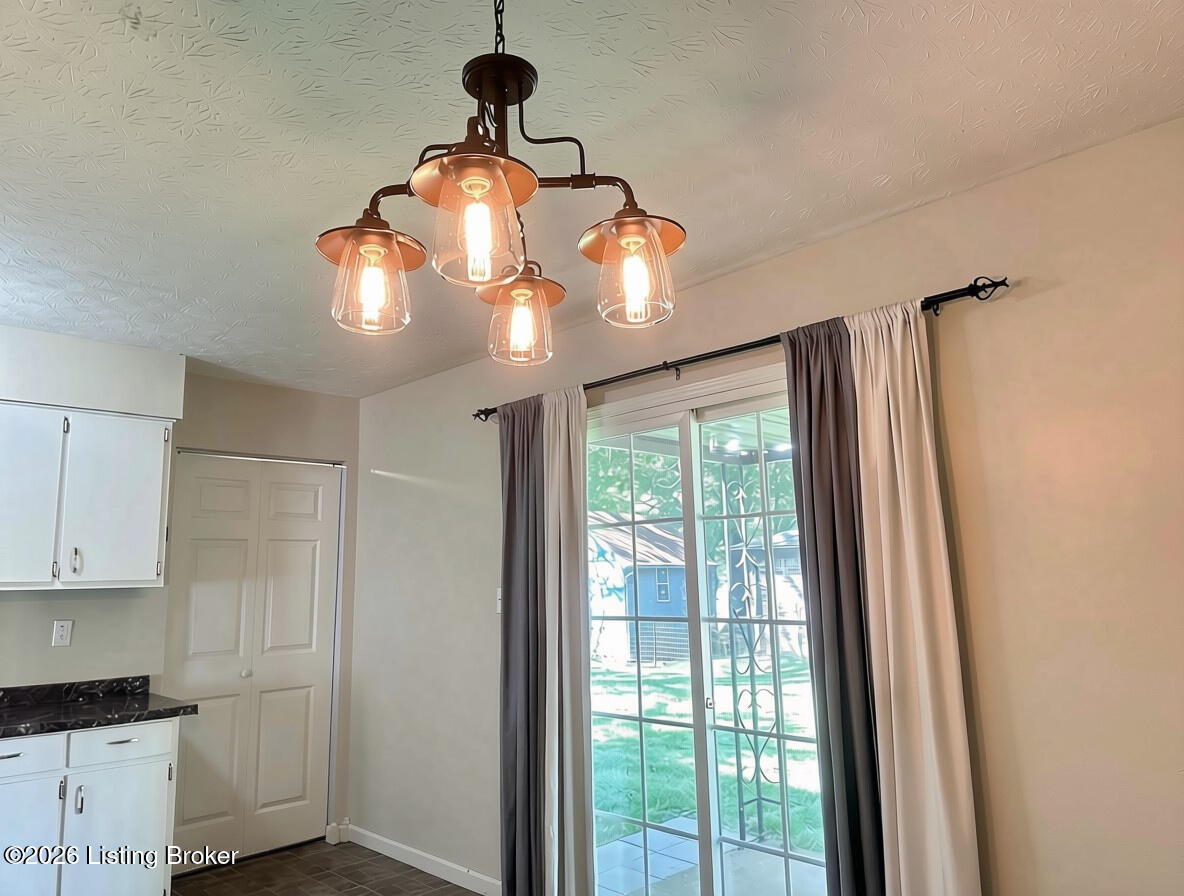 kitchen leading to covered patio