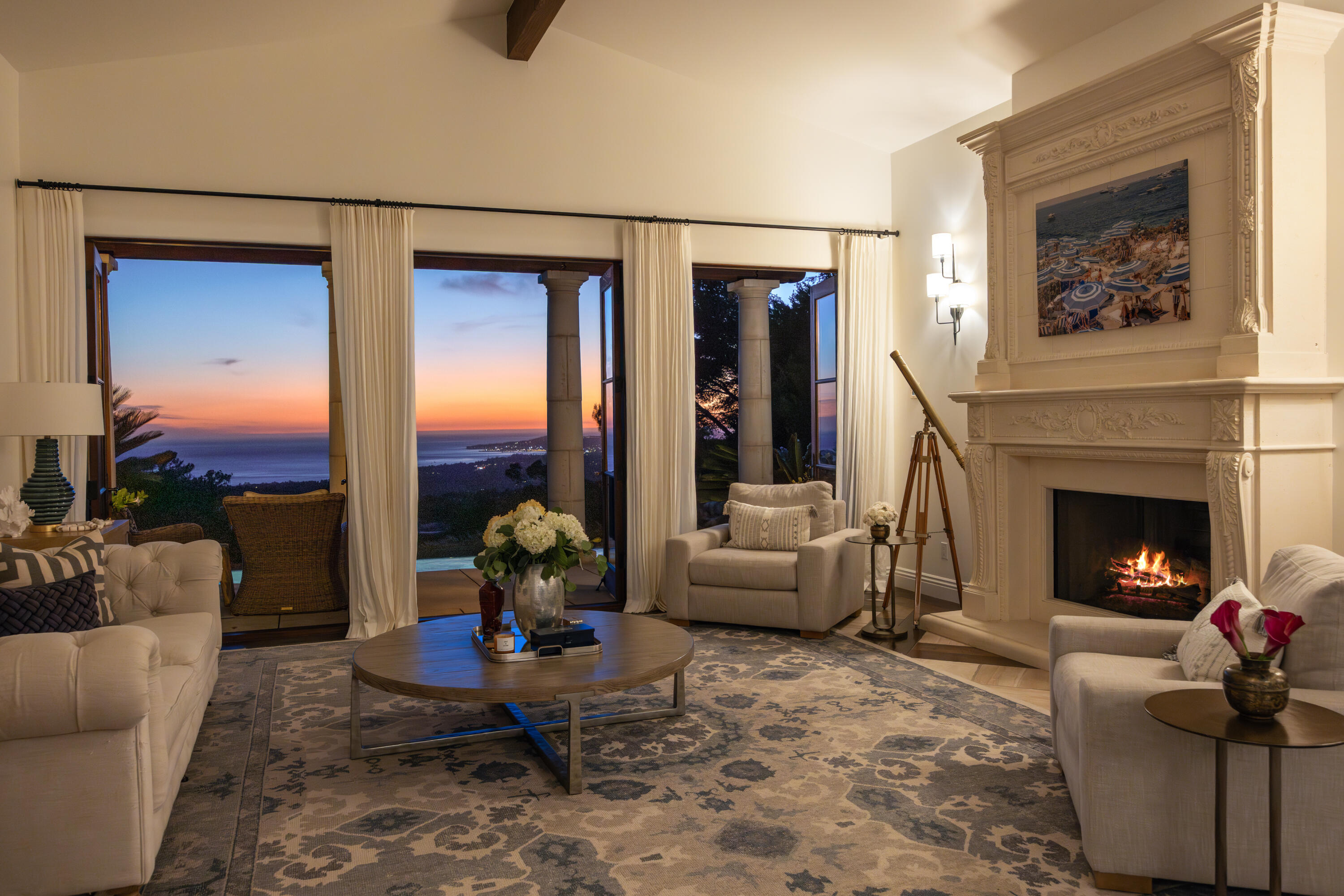 3091 Hidden Valley Lane Montecito, CA 93108 - Photo 60 of 62 a living room with furniture and a fireplace