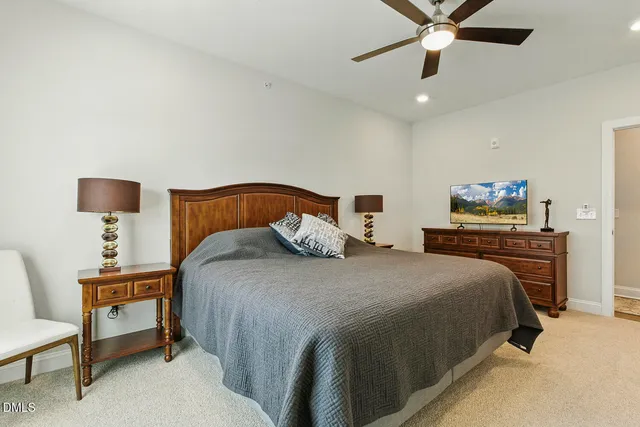 a view of a lake view with a building in the background