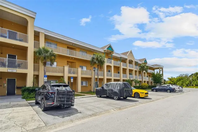 a front view of a building with street view