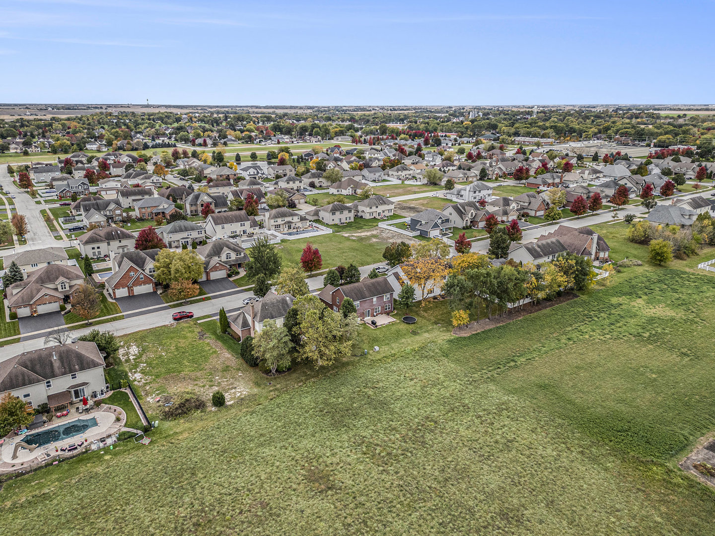 257 Pine Street Beecher, IL 60401 - Photo 26 of 31 an aerial view of residential houses with outdoor space and trees