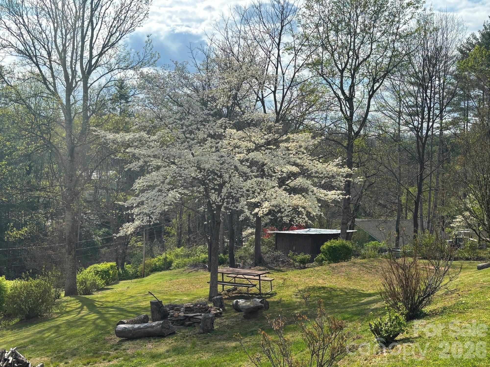 493 Franklintown Road Spruce Pine, NC 28777 - Photo 23 of 27 a backyard of a house with a yard and outdoor seating