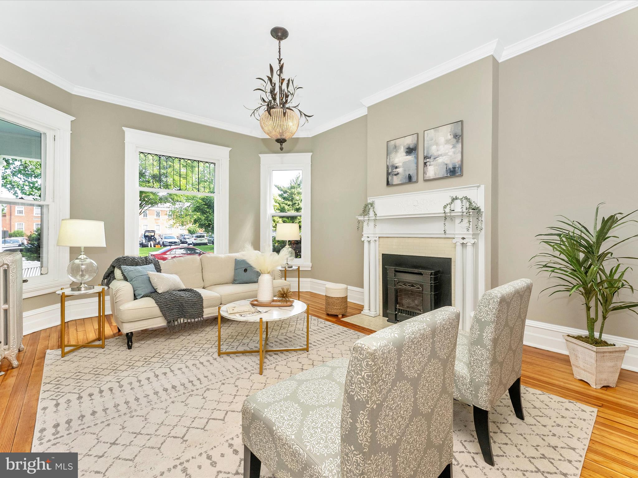 18 Clarke Place Frederick, MD 21701 - Photo 10 of 74 a living room with furniture and a fireplace
