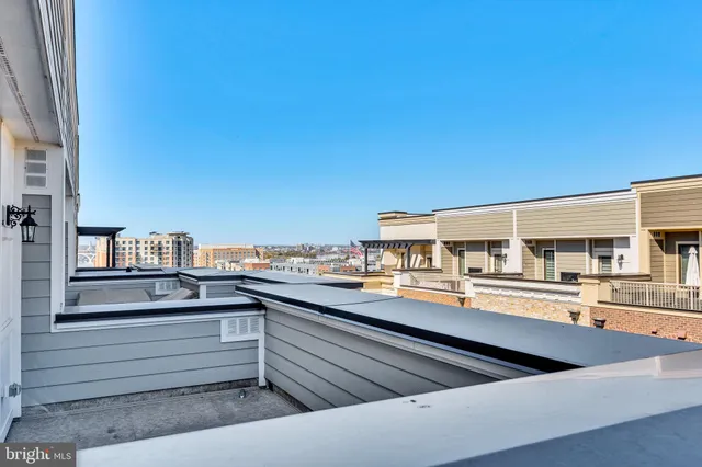 a view of a building from a balcony