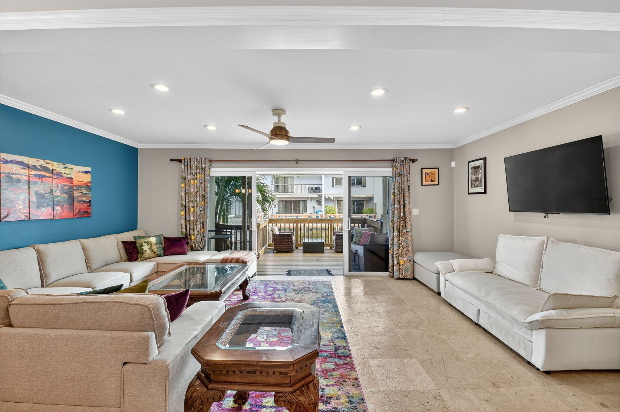 732 Rider Road Boynton Beach, FL 33435 - Photo 13 of 66 a living room with furniture and a flat screen tv