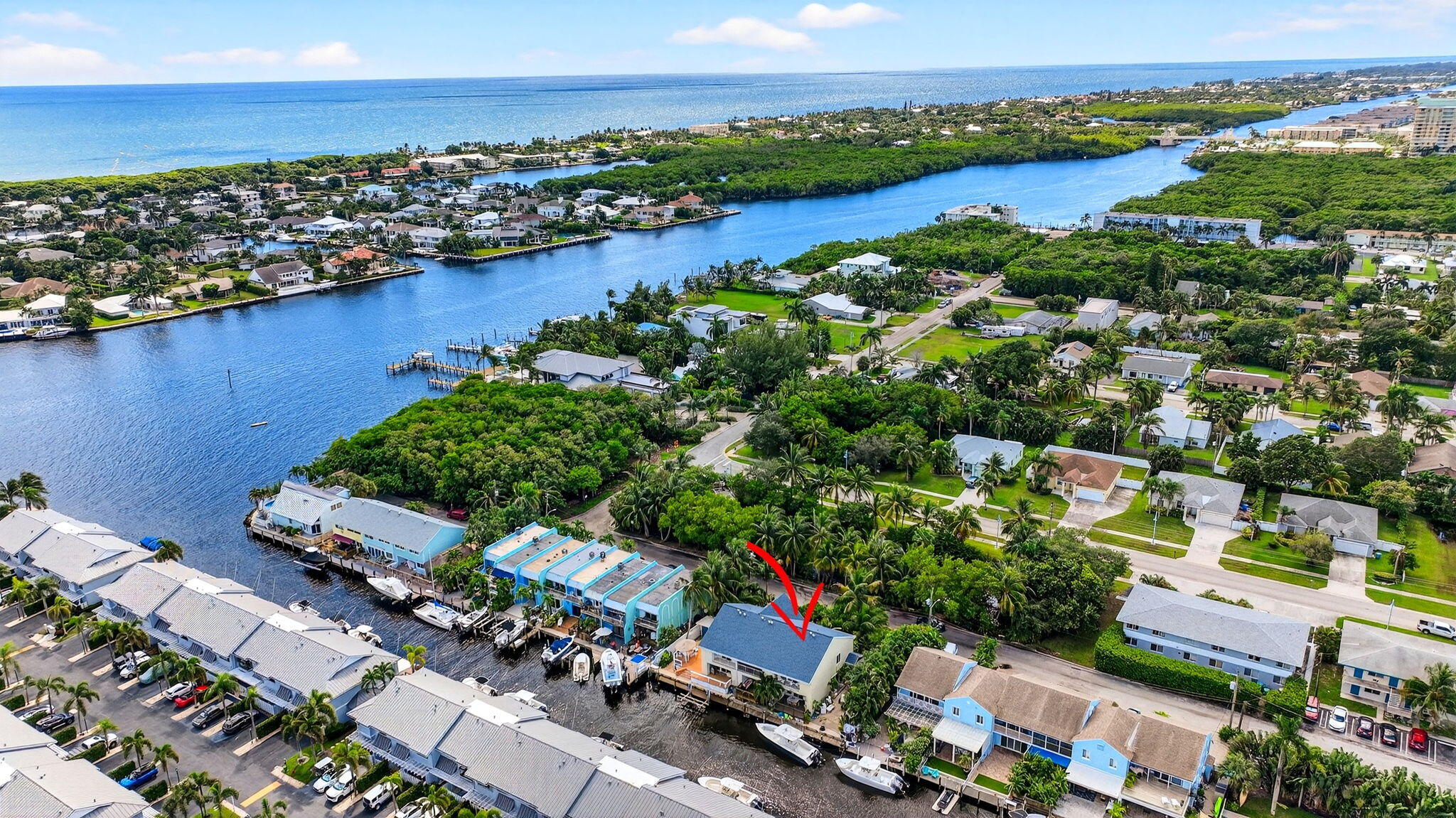 732 Rider Road Boynton Beach, FL 33435 - Photo 55 of 66 an aerial view of ocean and residential houses with outdoor space