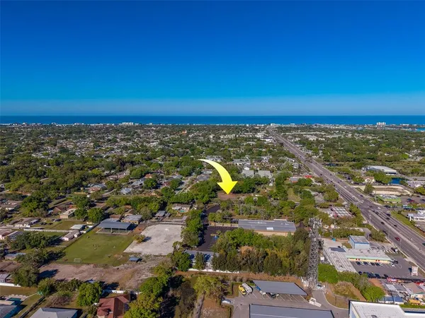 an aerial view of a city
