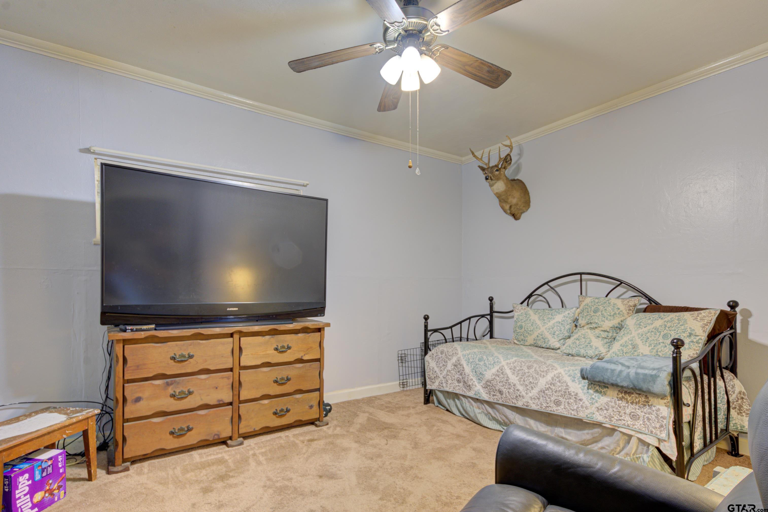9315 Farm To Market Road 851 Rusk, TX 75785 - Photo 23 of 34 a bedroom with a bed and a flat tv screen on dresser