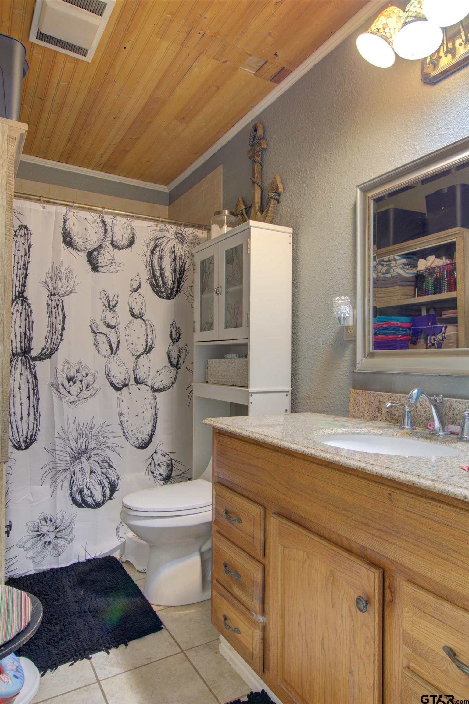 9315 Farm To Market Road 851 Rusk, TX 75785 - Photo 25 of 34 a bathroom with a granite countertop sink and a mirror