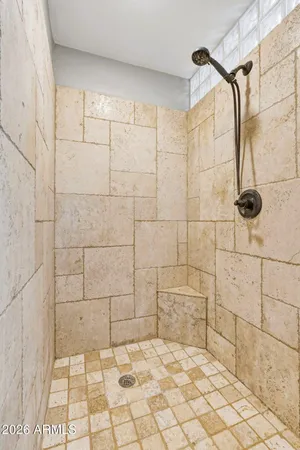 a bathroom with a shower