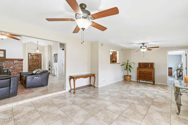 a view of a livingroom with furniture