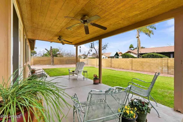 a view of an outdoor sitting area