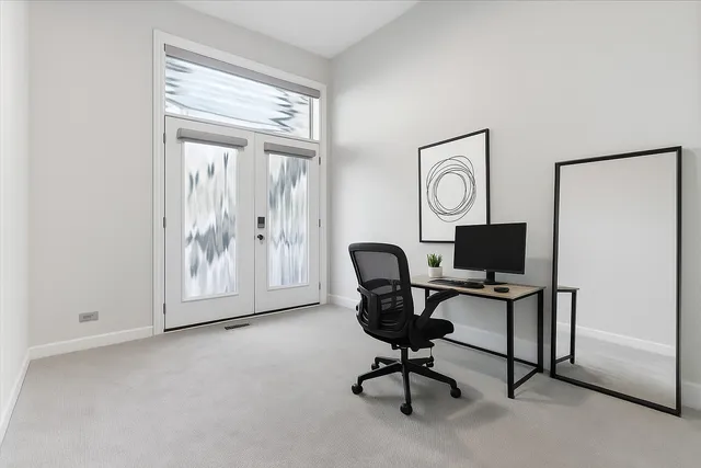 a view of workspace with a window