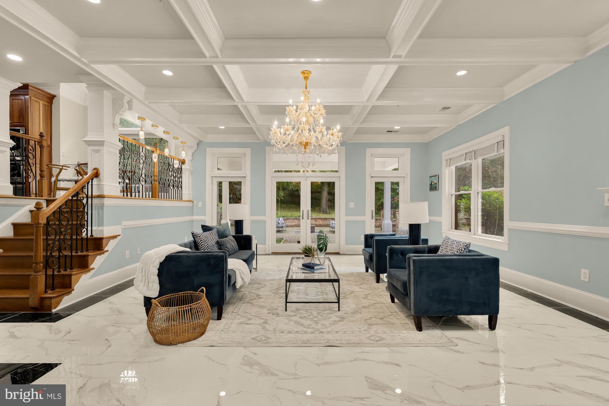 8505 Howell Road Bethesda, MD 20817 - Photo 11 of 75 Beautiful coffered ceiling (23'9 x 19'9)