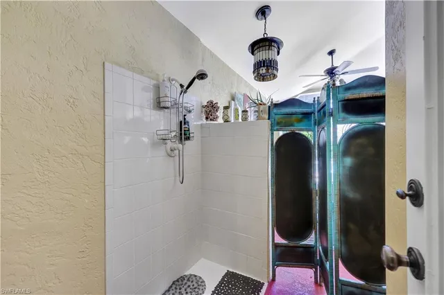 a bathroom with a shower