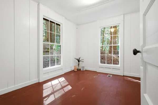 an empty room with a window