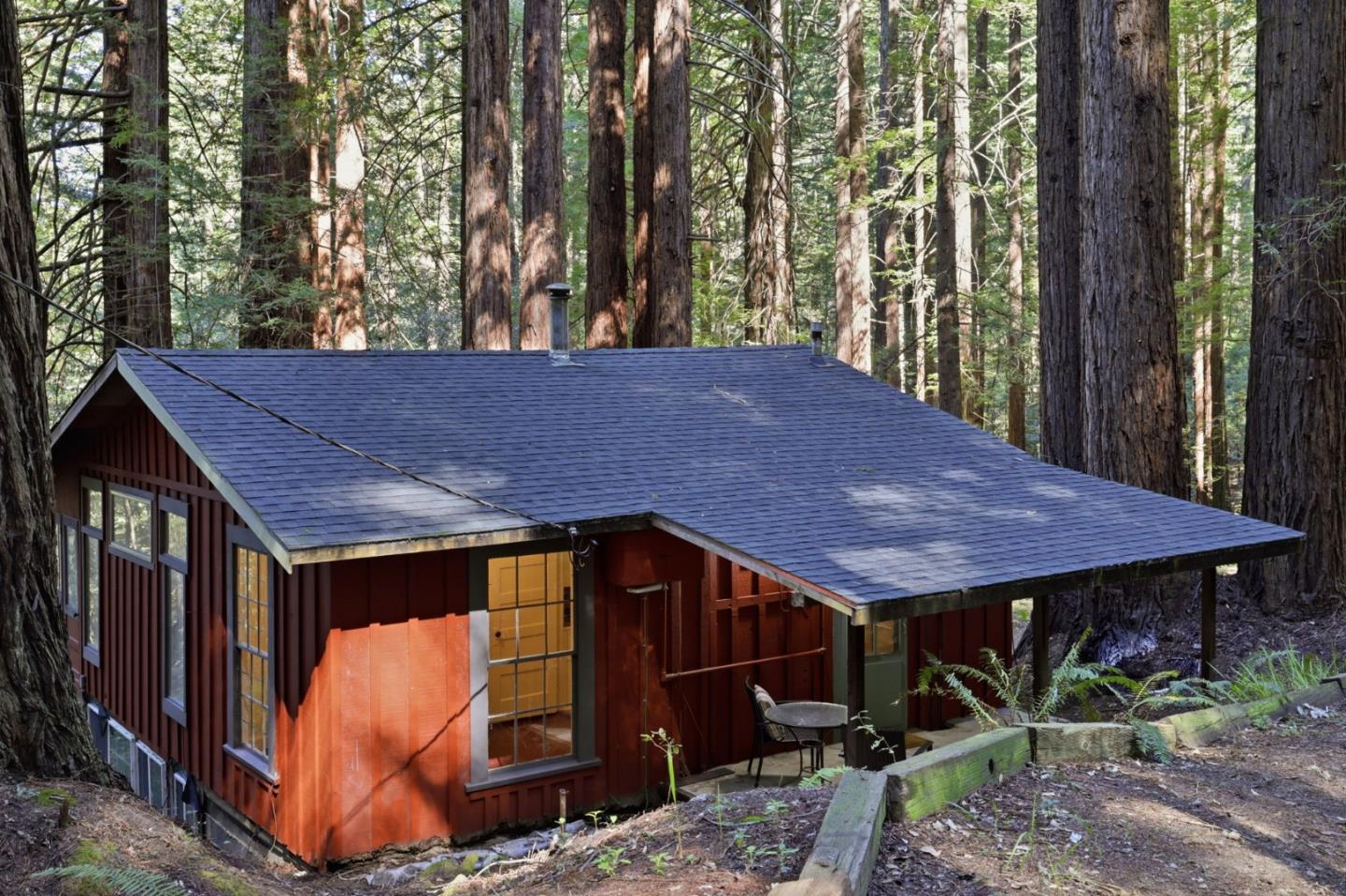 155 Native Sons Road Woodside, CA 94062 - Photo 5 of 42 a view of a barn with big yard plants and large trees