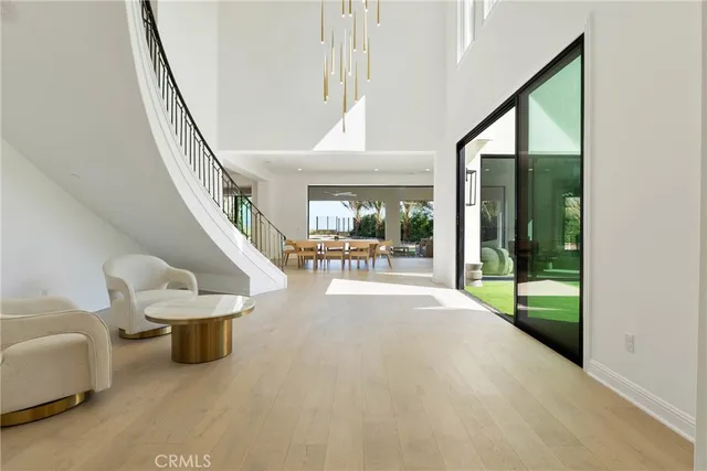 a view of a big room with a potted plant