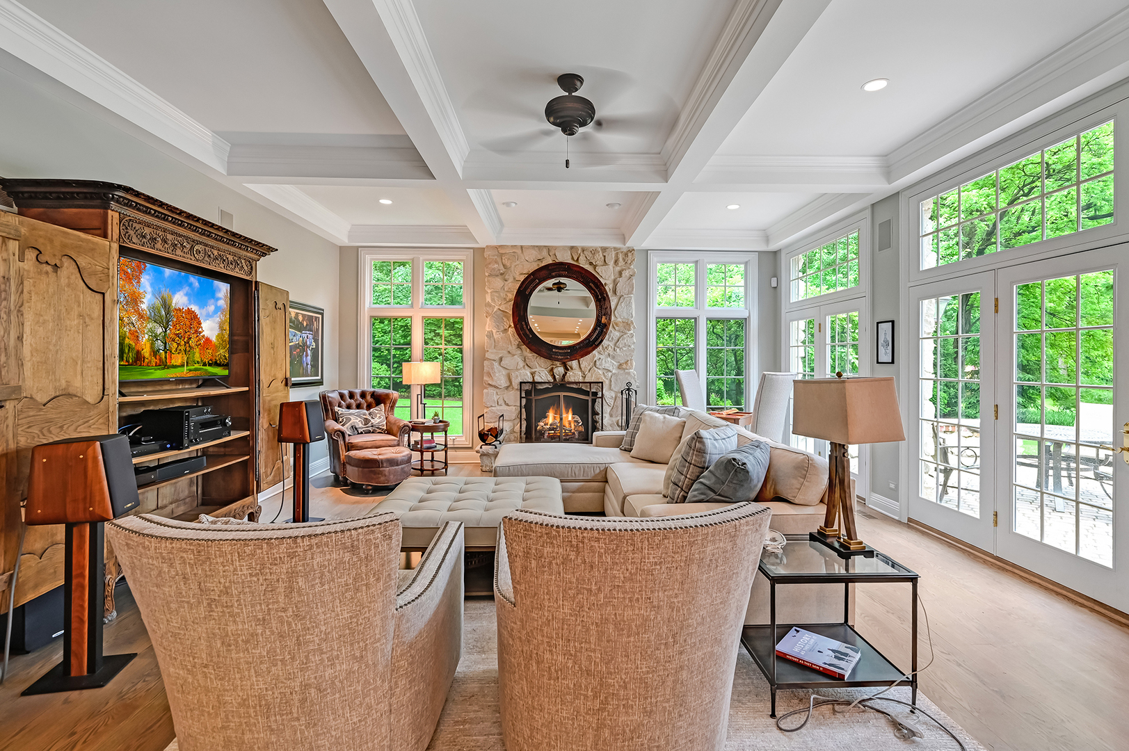 5 Norman Court Burr Ridge, IL 60527 - Photo 20 of 52 a living room with fireplace furniture and a large window