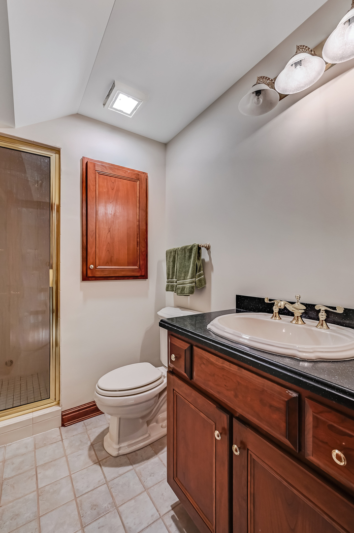 5 Norman Court Burr Ridge, IL 60527 - Photo 41 of 52 a bathroom with a sink a toilet and mirror