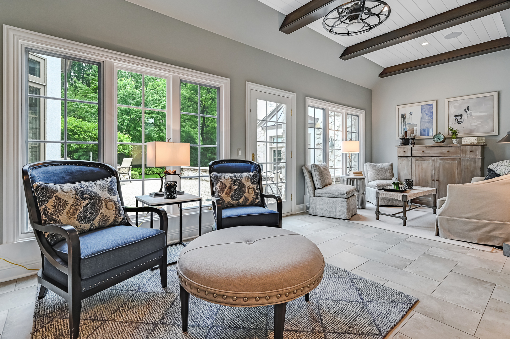 5 Norman Court Burr Ridge, IL 60527 - Photo 8 of 52 a living room with furniture and a floor to ceiling window