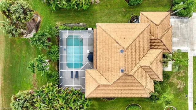 an aerial view of a house
