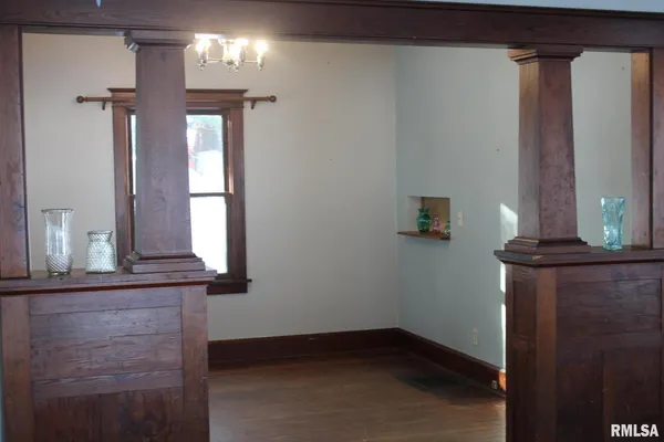 view of hall way with mirror